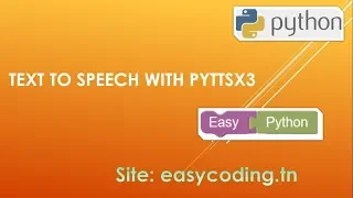 Easy Python tutorial: Text to speech TTS with pyttsx3