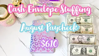 CASH ENVELOPE STUFFING $610 | August Paycheck | Budget Binders | Low Income