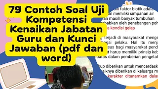 UNDUH 79 CONTOH SOAL UJI KOMPETENSI KENAIKAN JABATAN FUNGSIONAL GURU TAHUN 2023 DAN KUNCI JAWABAN