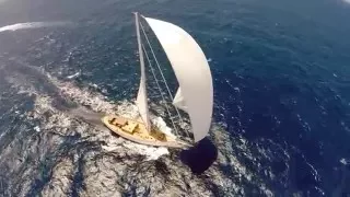 Drone footage of sailing boat Emmaline Racing