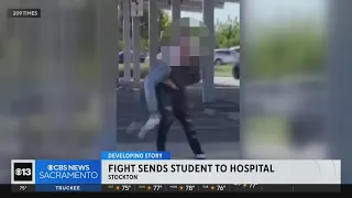 Video captures violent fight at Stockton school parking lot that led to student’s arrest