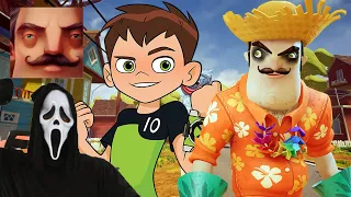 Hello Neighbor - New Secret Neighbor Summer GhostFace Ben 10 Dark Riddle History Gameplay