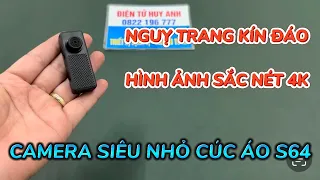 Camera Giấu Kín Siêu Nhỏ S64 Mẫu Mới 2024 , Camera Mini Cúc Áo S64 Xem Trực Tiếp Trên Điện Thoại