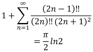 How this hard infinite sum equals pi/2ln2