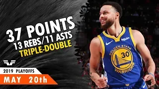 Stephen Curry Triple-Double - WCF Game 4 - 2019 Playoffs vs Blazers - 37 Pts, 13 Rebs, 11 Asts