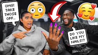 Picking Up My Fiance With My NAILS PAINTED To See Her Reaction *HILARIOUS*