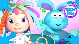 دنيا روزي | كل شيء يتحول إلى اللون الأزرق! 💦 🫨 | أكثر من ساعة من الرسوم المتحركة للأطفال الصغار