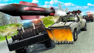 CRAZY Police Chases With MISSILES - BeamNG Drive Crashes