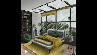 Эскиз Спальни/ Sketch bedroom