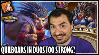 QUILBOARS HAVE TO BE NERFED! - Hearthstone Battlegrounds Duos