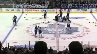 Maple Leafs and Sabres Line Brawl 9/22/2013. Kessel Clarkson Scott Bernier Miller