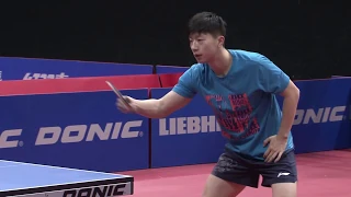 2017 Entraînement Ma Long - Lin Gaoyuan