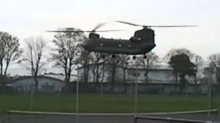 chinook practice hovering over base.