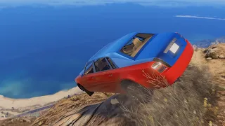 GTA 5 Driving off Mt Chiliad Crashes Compilation #30 (With Roof And Door Deformation)