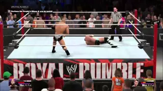 WWE 2K15 2K Showcase CM Punk vs. The Rock Royal Rumble Championship Match /end of match