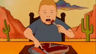 Bobby Hill eats a steak (Guile's theme goes with everything)