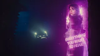 Blade Runner 2049 Joi's holographic billboard. Night City