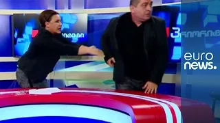 Round 2! Another fight breaks out between Georgian parliamentary candidates live on TV