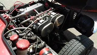 Triumph Spitfire MKIV 1300 running, warm, after setup