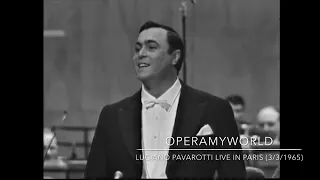 Luciano Pavarotti RARE TV BROADCAST ”Che Gelida Manina” (1965 Paris)