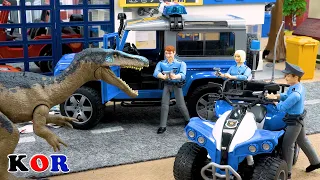 경찰차 과 공룡 자동차 장난감 만화