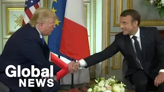 Donald Trump,  Emmanuel Macron hold bilateral meeting in France | FULL