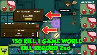 STARVE.IO - 150 KILL IN 1 GAME WORLD KILL RECORD 2ND. 70K SCORE (Starve.io Zombie Mode) #30