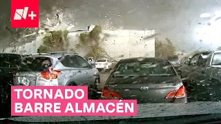 Captan aterrador momento en el que un tornado arrasa con almacén lleno de trabajadores - N+