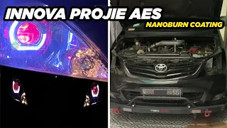 Pemasangan Projie Biled AES WST Gen 2 2,5 inch 35W Jauh Dekat + Nanoburn Coating di Innova