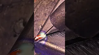 Gap welding on a profile pipe 1,5 mm semi automatically