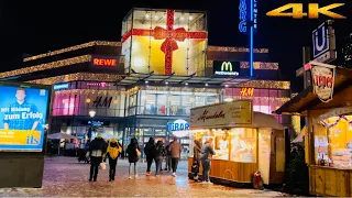 [4k HDR] Raining and snowing Niendorf Markt Christmas 🎄 Market. Hamburg city. Germany 🇩🇪 2021