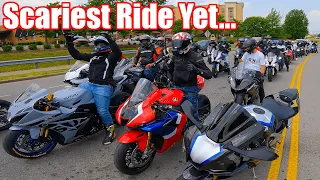 What Happens When 50+ Superbikes TAKEOVER The Streets 😅 | Ninja H2, R1M, M1000rr, RSV4, ZX10r, GSX-R