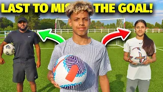 LAST TO MISS THE GOAL!! | VS 2 GOAL KEEPERS!!