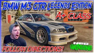 I AM LOSING MY MIND! - BMW M3 GTR Legends Edition - A+ Class - Need for Speed Unbound