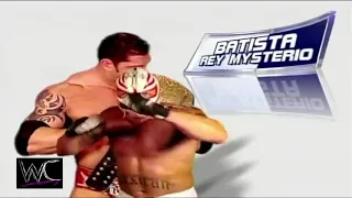 Rey Mysterio & Batista vs MNM catch match in Cage match