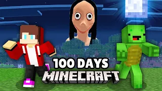 JJ and Mikey Survived 100 Days From SCARY MOMO in Minecraft Challenge Maizen