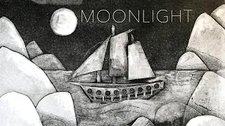 Moonlight: Gel-Plate Monoprint
