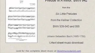 Bach : Prelude in A minor, BWV 942