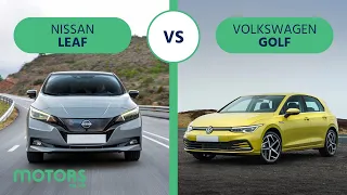 2023 Nissan Leaf v Volkswagen Golf: EV against ICE hatchback.