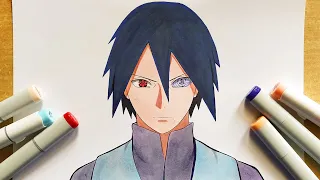 How to Draw Adult Sasuke Uchiha - Step By Step Tutorial | Boruto