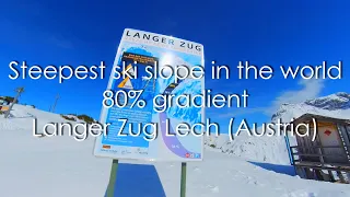 Steepest ski slope in the world "Langer Zug" in Lech (Austria)