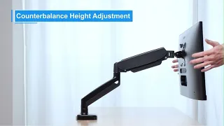 MOUNTUP Single Monitor Desk Mount - Adjustable Gas Spring Monitor Arm