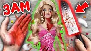 (SCARY) CUTTING OPEN HAUNTED BARBIE DOLL AT 3AM!! **WHAT'S INSIDE BARBIE MOVIE DOLL?**