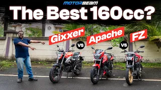 Best 160cc Bike? TVS Apache RTR 160 2V vs Suzuki Gixxer 155 vs Yamaha FZ-S V4 | MotorBeam