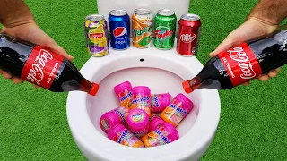 Coca Cola VS Pepsi, Yedigün, Lipton, Fruko, Dr Pepper and Fruity Mentos in the toilet