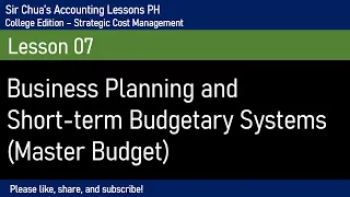 [Strategic Cost Management] Master Budget (Budgeting and Business Planning)