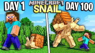 I Survived 100 Days as a SNAIL in Minecraft