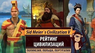 Рейтинг цивилизаций в Sid Meier's Civilization V: Полинезия, Польша, Португалия