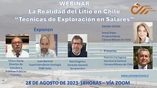 Webinar La Realidad del Litio en Chile “Técnicas de Exploración en Salares”