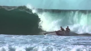 Canoe Surfing BIG Waves Kauai 2013